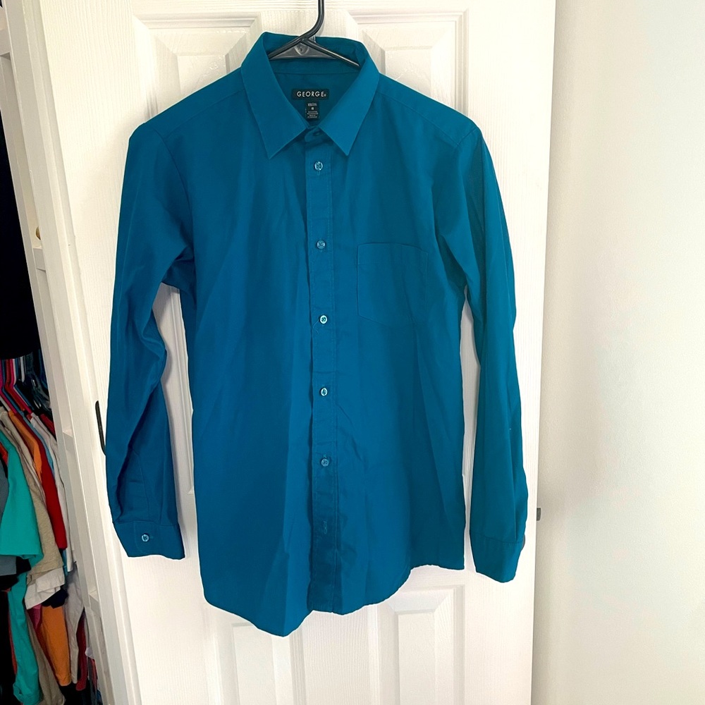 Boys George Button-up Dress shirt | dark teal | size XXL/18